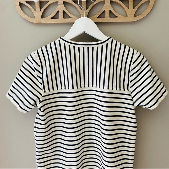 Madewell Striped Lace-Up Top Black/White Sz Small - Picture 7 of 9